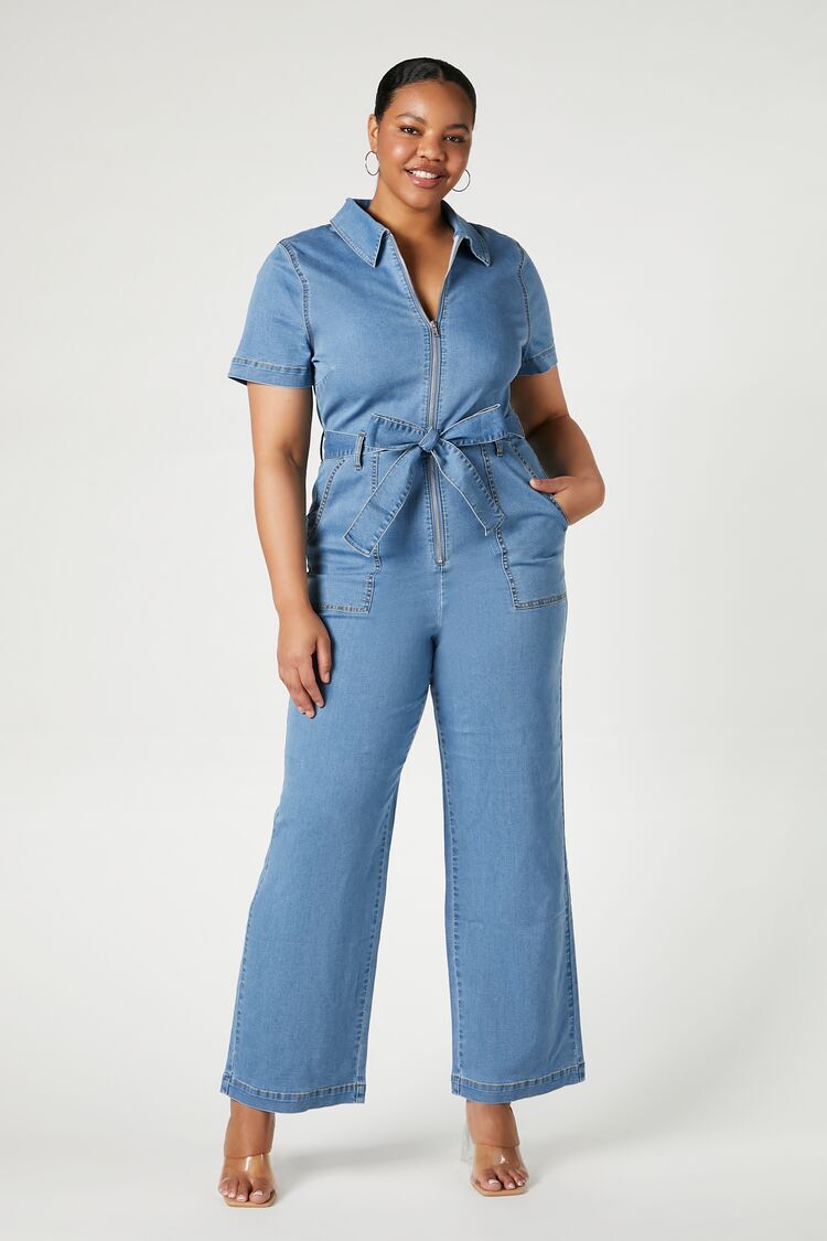 Forever21 Strapless Chambray Jumpsuit ($28) ❤ liked on Polyvore featuring  jumpsuits, denim, blue jump suit, forever 21… | Chambray jumpsuit, Clothes  design, Fashion